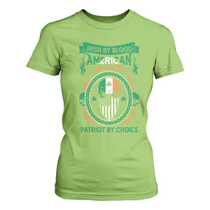 Irish By Blood American By Birth Patriot By Choice T Shirt For Women TS09 Lime Print Your Wear