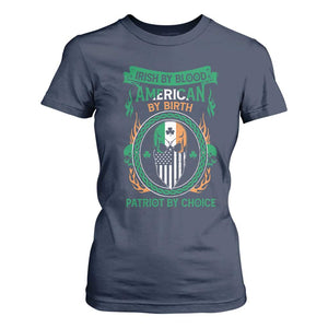 Irish By Blood American By Birth Patriot By Choice T Shirt For Women TS09 Navy Print Your Wear