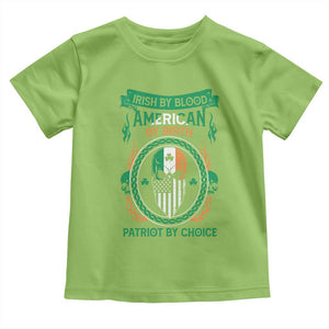 Irish By Blood American By Birth Patriot By Choice Toddler T Shirt TS09 Lime Print Your Wear