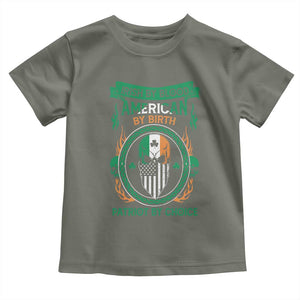 Irish By Blood American By Birth Patriot By Choice Toddler T Shirt TS09 Military Green Print Your Wear