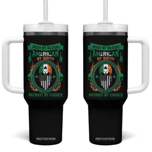 Irish By Blood American By Birth Patriot By Choice Tumbler With Handle TS09 One Size: 40 oz Black Print Your Wear