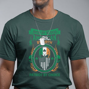 Irish By Blood American By Birth Patriot By Choice T Shirt TS09 Dark Forest Green Printyourwear