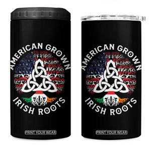 American Grown Irish Roots Ireland Flag 4 in 1 Can Cooler Tumbler TS09 One Size: 16 oz Black Print Your Wear