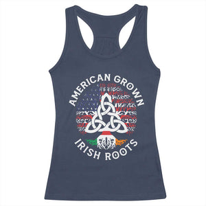 American Grown Irish Roots Ireland Flag Racerback Tank Top TS09 Navy Print Your Wear