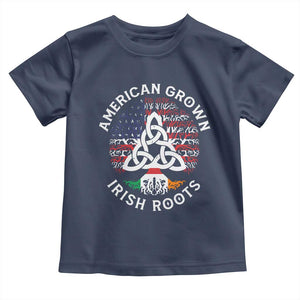 American Grown Irish Roots Ireland Flag Toddler T Shirt TS09 Navy Print Your Wear