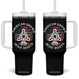 American Grown Irish Roots Ireland Flag Tumbler With Handle TS09 One Size: 40 oz Black Print Your Wear