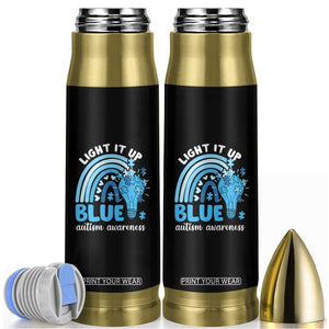 Autism Awareness Bullet Tumbler Light It Up Blue Rainbow Puzzle Piece TS09 Black Print Your Wear