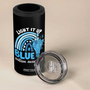 Autism Awareness 4 in 1 Can Cooler Tumbler Light It Up Blue Rainbow Puzzle Piece TS09 Print Your Wear