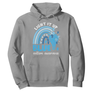 Autism Awareness Hoodie Light It Up Blue Rainbow Puzzle Piece TS09 Sport Gray Printyourwear