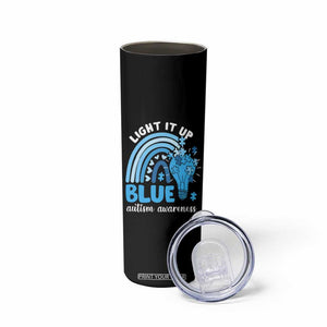 Autism Awareness Skinny Tumbler Light It Up Blue Rainbow Puzzle Piece TS09 Print Your Wear