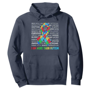 Autism Awareness Hoodie I Am More Than Autism Brilliant Strong Unique Brave Happy Creative TS09 Navy Printyourwear