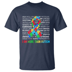 Autism Awareness T Shirt I Am More Than Autism Brilliant Strong Unique Brave Happy Creative TS09 Navy Printyourwear