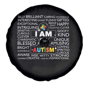 Autism Awareness Spare Tire Cover I Am More Than Autism Brilliant Strong Unique Brave Happy Creative TS09 Print Your Wear