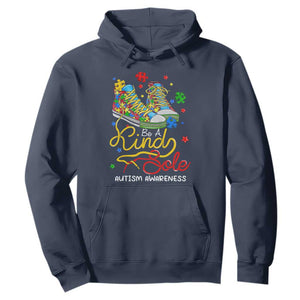 Autism Awareness Hoodie Be A King Sole Puzzle Shoe TS09 Navy Printyourwear