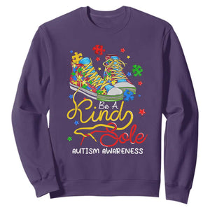 Autism Awareness Sweatshirt Be A King Sole Puzzle Shoe TS09 Purple Printyourwear
