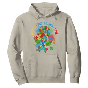 Autism Awareness Hoodie Accept Understand Love Rainbow Puzzle Sunflower TS09 Sand Printyourwear