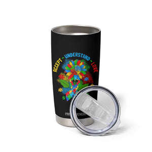 Autism Awareness Tumbler Cup Accept Understand Love Rainbow Puzzle Sunflower TS09 Print Your Wear