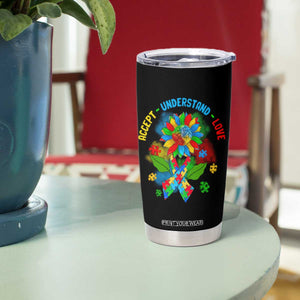 Autism Awareness Tumbler Cup Accept Understand Love Rainbow Puzzle Sunflower TS09 Print Your Wear