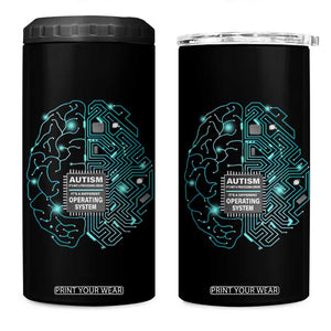 Autism Awareness 4 in 1 Can Cooler Tumbler It's Not A Processing Error It's A Different Operating System Autistic TS09 One Size: 16 oz Black Print Your Wear