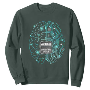 Autism Awareness Sweatshirt It's Not A Processing Error It's A Different Operating System Autistic TS09 Dark Forest Green Printyourwear