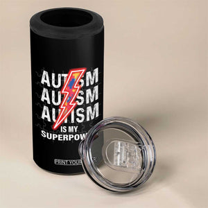 Autistic 4 in 1 Can Cooler Tumbler Autism Is My Super Power Brain Superhero TS09 Print Your Wear