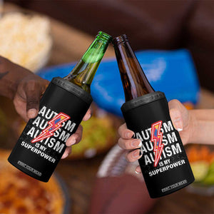 Autistic 4 in 1 Can Cooler Tumbler Autism Is My Super Power Brain Superhero TS09 Print Your Wear
