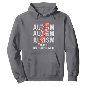 Autistic Hoodie Autism Is My Super Power Brain Superhero TS09 Charcoal Printyourwear