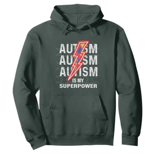 Autistic Hoodie Autism Is My Super Power Brain Superhero TS09 Dark Forest Green Printyourwear