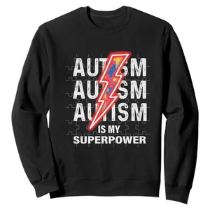 Autistic Sweatshirt Autism Is My Super Power Brain Superhero TS09 Black Printyourwear