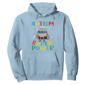 Autistic Hoodie Autism Is My Super Power Superhero TS09 Light Blue Printyourwear