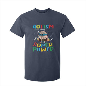 Autistic T Shirt For Kid Autism Is My Super Power Superhero TS09 Navy Printyourwear