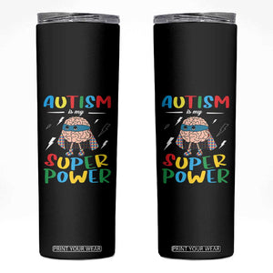 Autistic Skinny Tumbler Autism Is My Super Power Superhero TS09 Black Print Your Wear