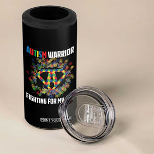Autism Warrior Fighting For My Son Mom Dad Parents 4 in 1 Can Cooler Tumbler TS09 Print Your Wear