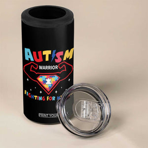 Autism Warrior Superhero Fighting For My Son Mom Dad Parents 4 in 1 Can Cooler Tumbler TS09 Print Your Wear