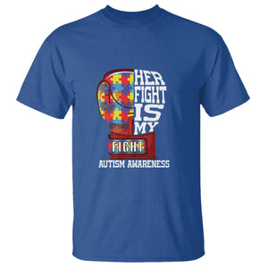 Autism Awareness T Shirt Her Fight Is My Fight Mom Dad Parents Support TS09 Royal Blue Printyourwear