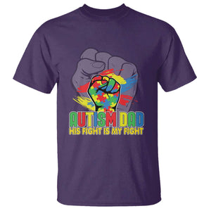 Autism Awareness T Shirt His Fight Is My Fight Dad Support TS09 Purple Printyourwear