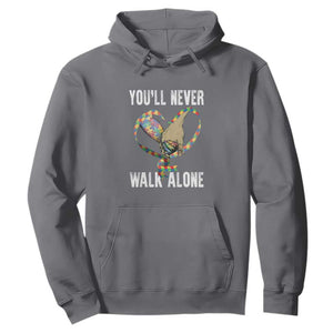 Autism Awareness Hoodie You'll Never Walk Alone Dad Support TS09 Charcoal Printyourwear