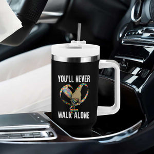 Autism Awareness Tumbler With Handle You'll Never Walk Alone Dad Support TS09 Print Your Wear