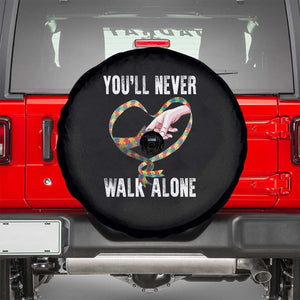 Autism Awareness Spare Tire Cover You'll Never Walk Alone Mom Support TS09 Black Print Your Wear