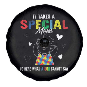 Autism Awareness Spare Tire Cover It Takes A Special Mom To Hear What A Son Cannot Say TS09 Print Your Wear