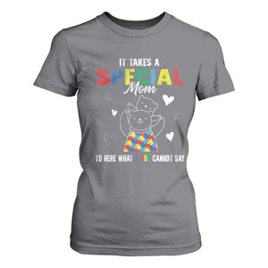 Autism Awareness T Shirt For Women It Takes A Special Mom To Hear What A Son Cannot Say TS09 Charcoal Printyourwear