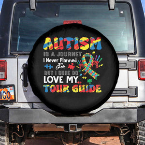 Autism Awareness Spare Tire Cover Autism Is A Journey I Never Planned For But I Sure Do Love My Tour Guide TS09 No hole Black Print Your Wear
