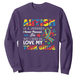 Autism Awareness Sweatshirt Autism Is A Journey I Never Planned For But I Sure Do Love My Tour Guide TS09 Purple Printyourwear