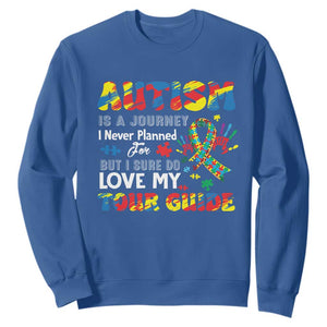 Autism Awareness Sweatshirt Autism Is A Journey I Never Planned For But I Sure Do Love My Tour Guide TS09 Royal Blue Printyourwear
