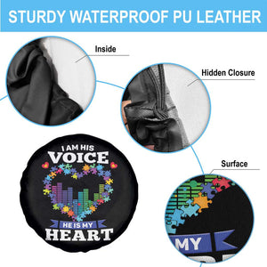 Autism Awareness Spare Tire Cover I Am His Voice He Is My Heart Mom Dad Parents Support TS09 Print Your Wear