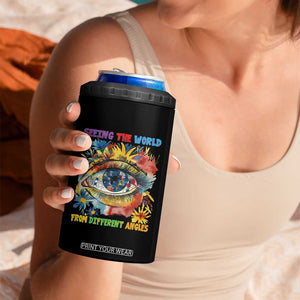 Autism Awareness 4 in 1 Can Cooler Tumbler Puzzle Eyes Seeing The World From Diferent Angles TS09 Print Your Wear