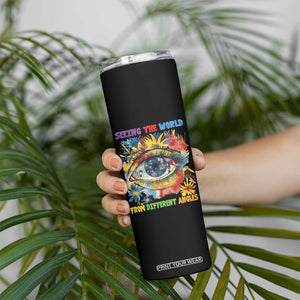 Autism Awareness Skinny Tumbler Puzzle Eyes Seeing The World From Diferent Angles TS09 Print Your Wear
