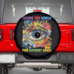 Autism Awareness Spare Tire Cover Puzzle Eyes Seeing The World From Diferent Angles TS09 Black Print Your Wear