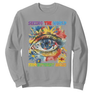 Autism Awareness Sweatshirt Puzzle Eyes Seeing The World From Diferent Angles TS09 Sport Gray Printyourwear