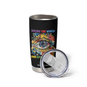 Autism Awareness Tumbler Cup Puzzle Eyes Seeing The World From Diferent Angles TS09 Print Your Wear
